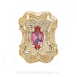 GS290 PT - 14 Karat Gold Pink Tourmaline Slide 